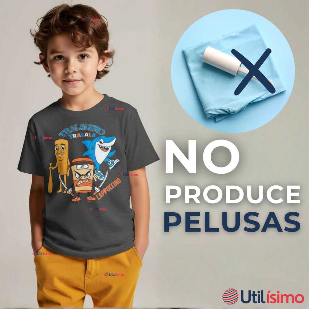 Polera Brainrots 100% Algod&oacute;n Manga Corta Ni&ntilde;o Tralalero Colores Surtidos image number 7.0