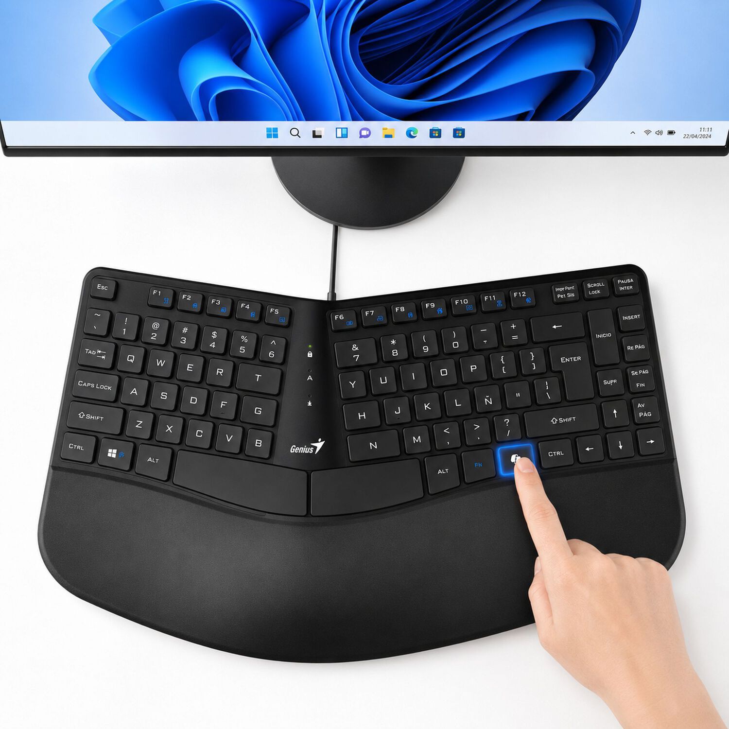 Teclado Ergon&oacute;mico Con Apoya Mu&ntilde;ecas Enterprise Copilot Ai image number 3.0