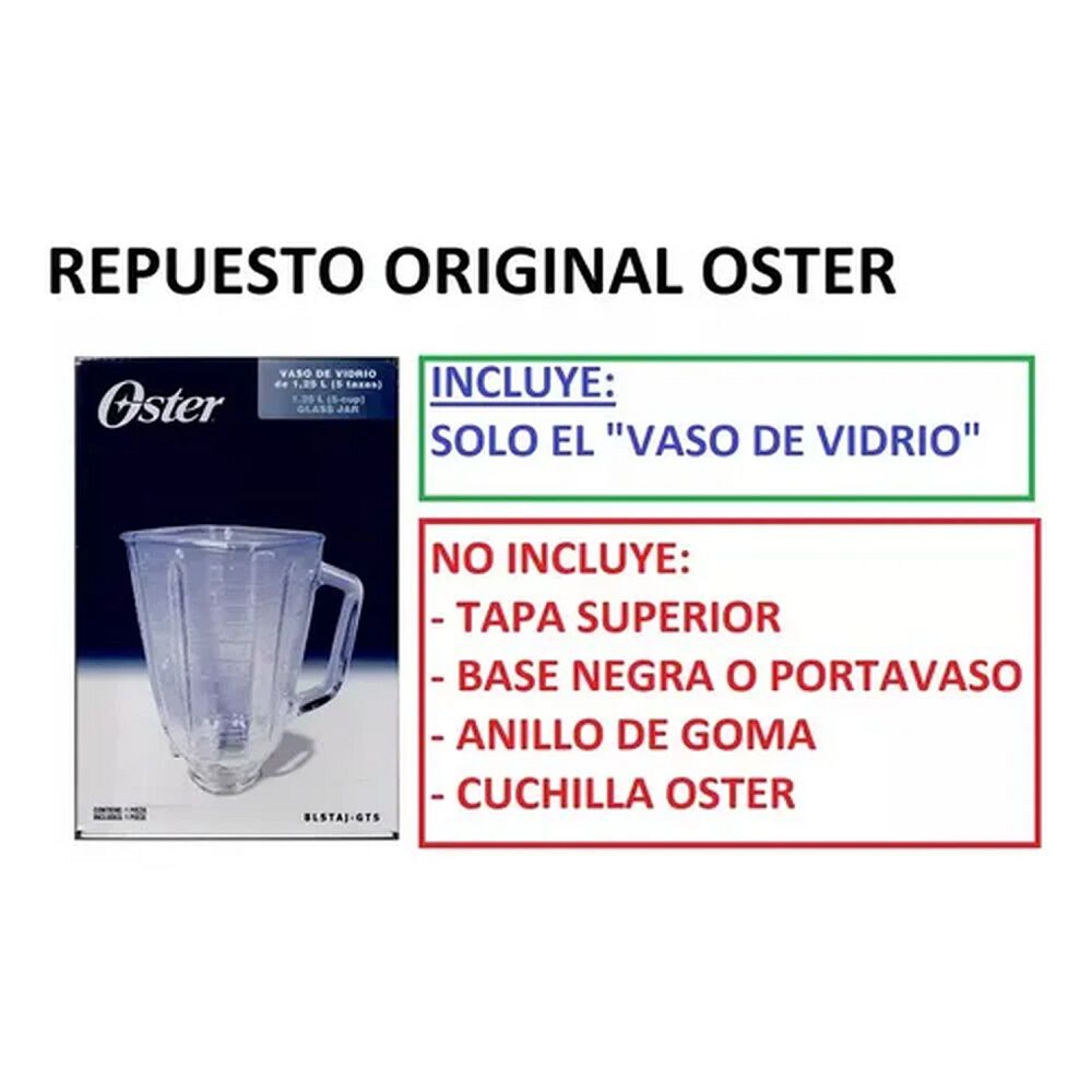 Vaso Vidrio 1.25lt Para Licuadoras Oster Blstaj-gts image number 3.0
