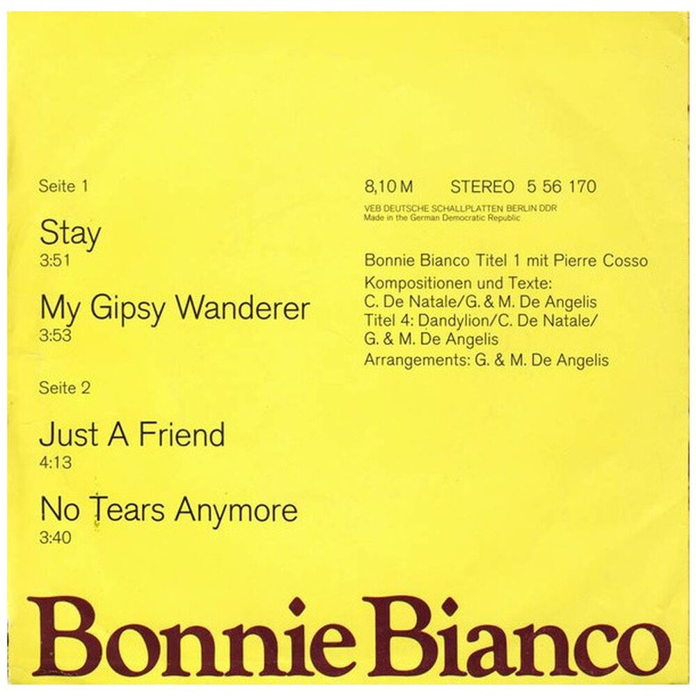 Bonnie Bianco - Stay (ep) | 7" Single Usado image number 1.0