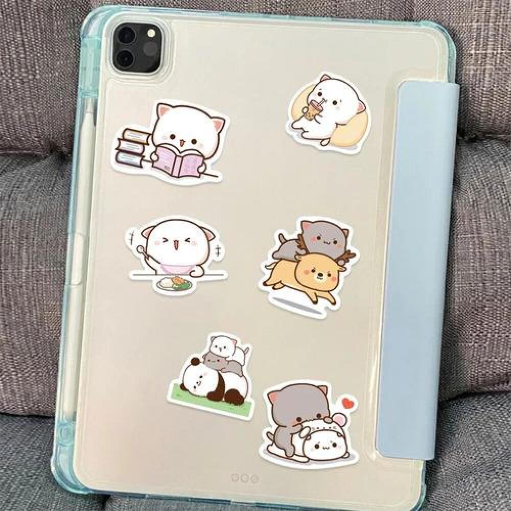 Set Stickers Calcomonias Mochi Mochi Peach Cat Gatitos Kawai image number 5.0