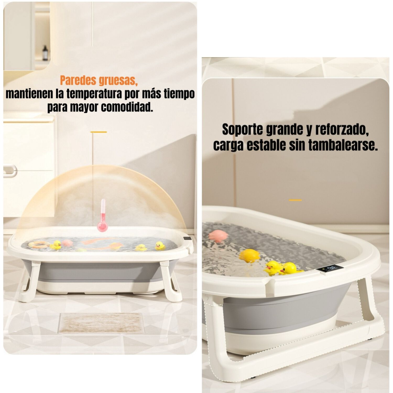 Ba&ntilde;era Plegable Con Term&oacute;metro, Cojin Y M&aacute;s Accesorios Azul image number 7.0