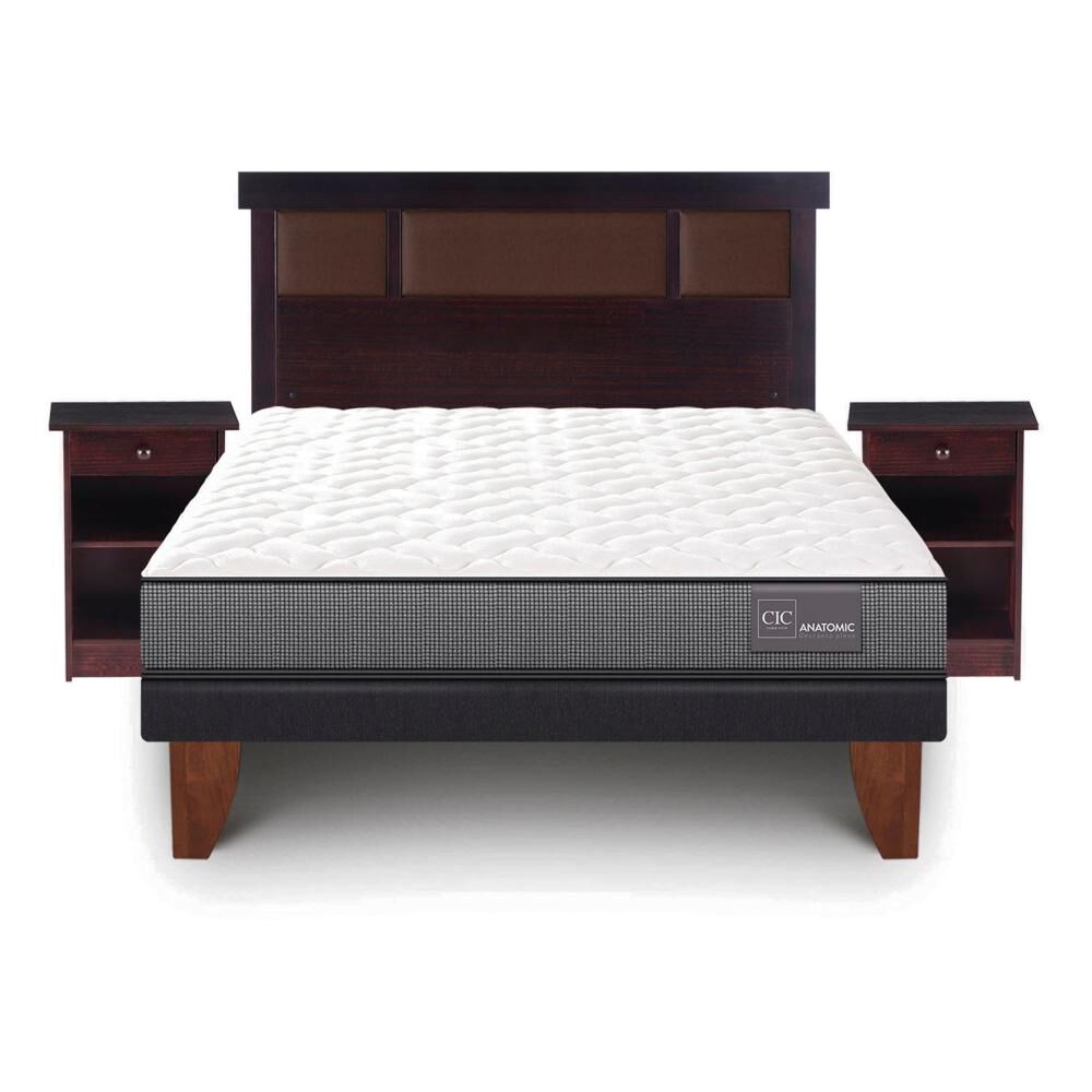 Cama Europea Cic Anatomic / 2 Plazas / Base Normal + Set De Maderas image number 0.0