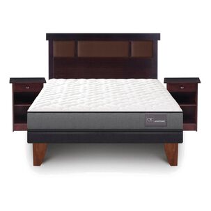 Cama Europea Cic Anatomic / 2 Plazas / Base Normal + Set De Maderas