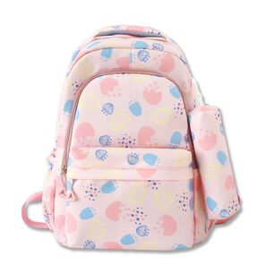 Mochila Escolar 46cm Dise&ntilde;o Floral Print Pink Blue