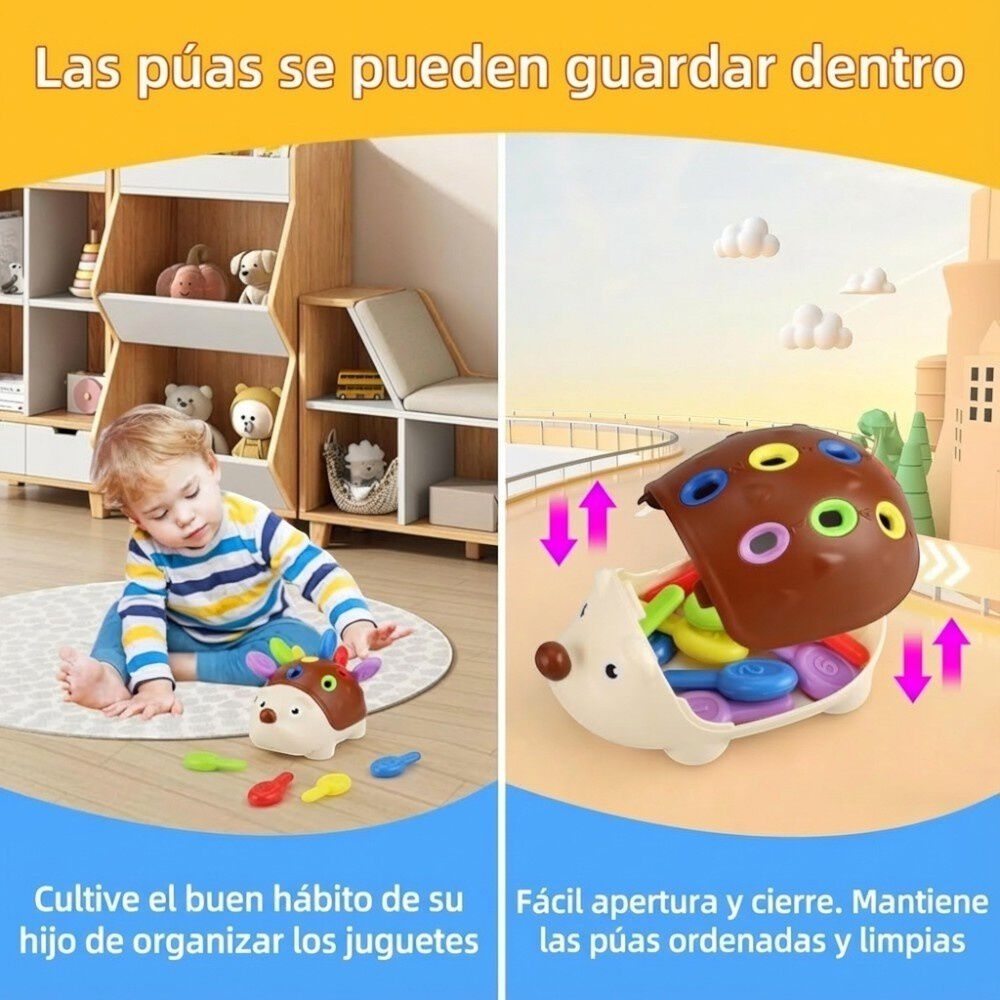 Juguete Montessori Encaje Erizo Para Ni&ntilde;os image number 4.0
