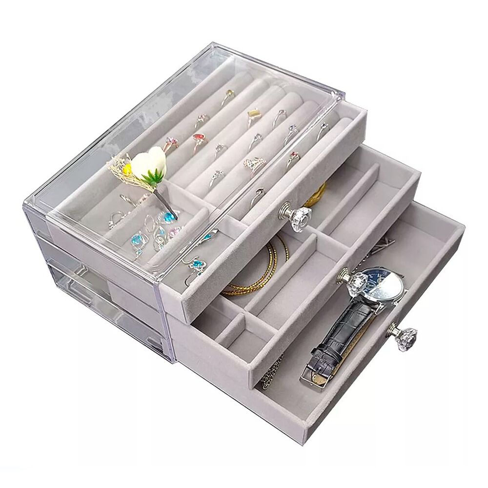 Organizador De Acr&iacute;lico Con 3 Bandejas Para Guardar Joyas image number 0.0