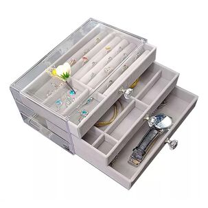 Organizador De Acr&iacute;lico Con 3 Bandejas Para Guardar Joyas