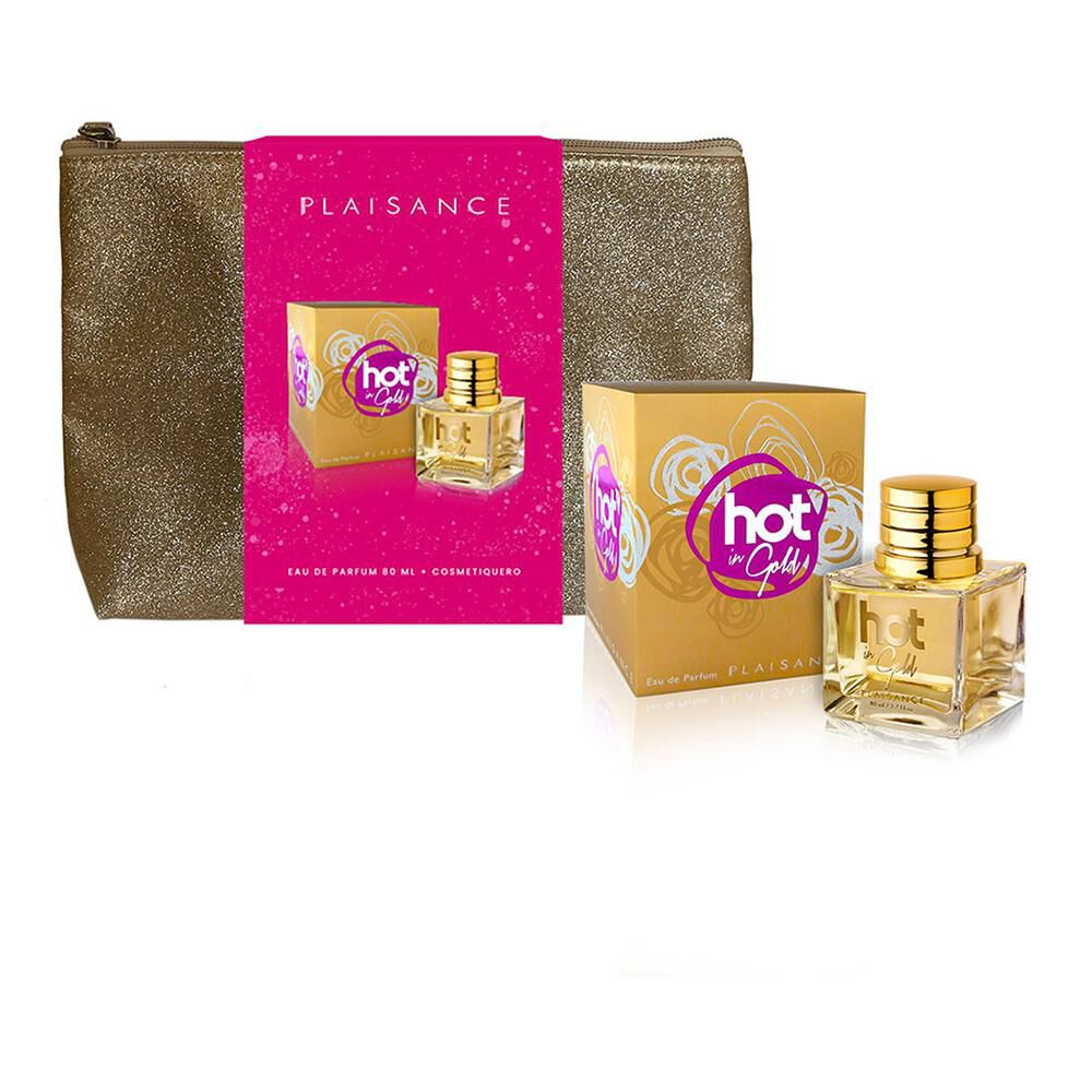 Set De Perfumería Hot In Gold Plaisance / 80 Ml / Eau De Parfum + Cosmetiquero Plaisance