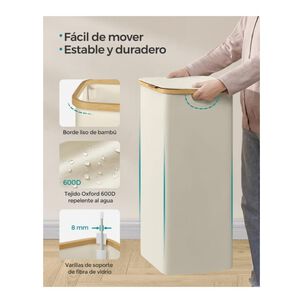 Cesta De Ropa Con Tapa 60cm Para Lavanderia