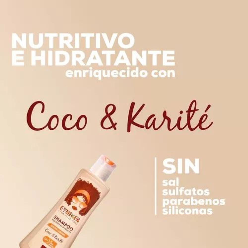 Shampoo Nutritivo E Hidratante Etniker Coco Y Karite 250 Ml image number 4.0