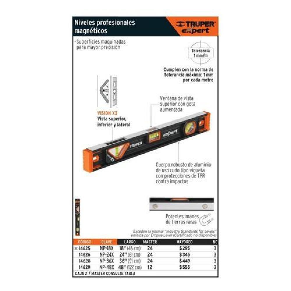 Nivel Profesional Truper Expert 36 Magnetico image number 0.0