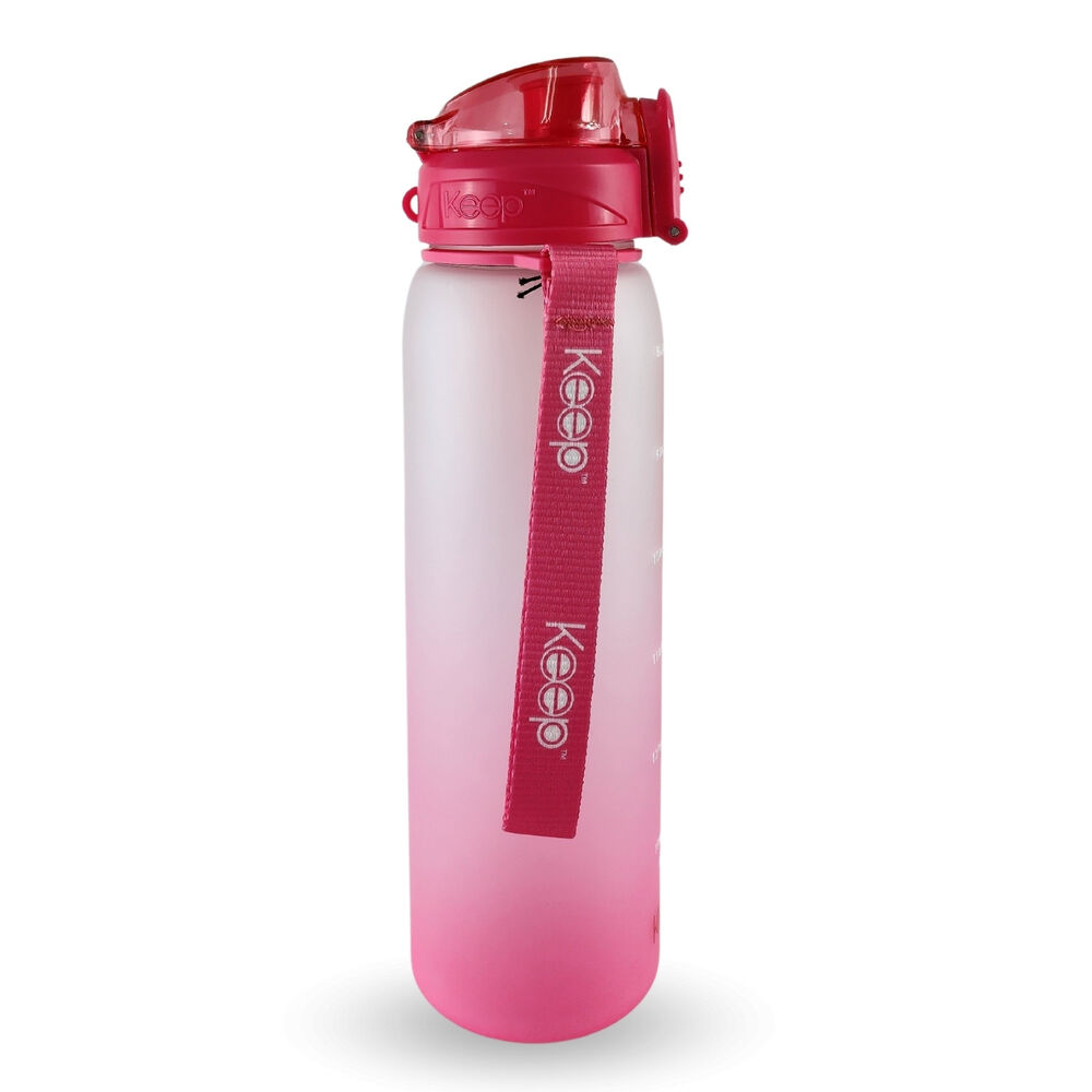 Botella Keep Agua 1 Litro Deportes Outdoor Marcador Ml Rosa image number 1.0