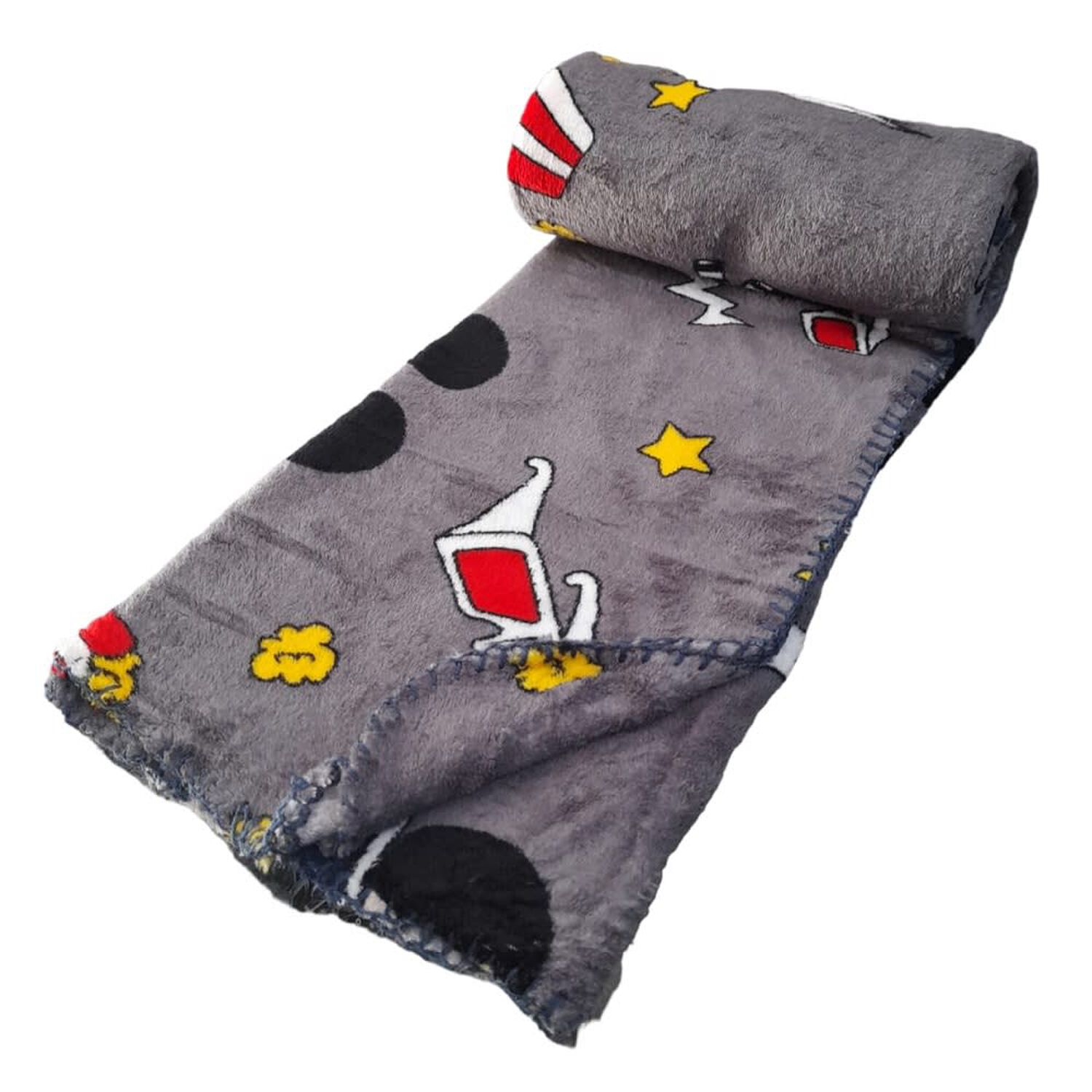 Frazada Infantil Ni&ntilde;o Dise&ntilde;o Animado 127x152 Manta Mantitas Mickey Gris image number 1.0