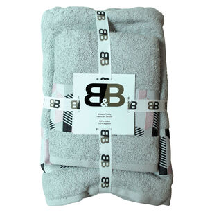 Juego De Dos Toallas Turcas Gris/dise&ntilde;o B&b Kitchen - Ps