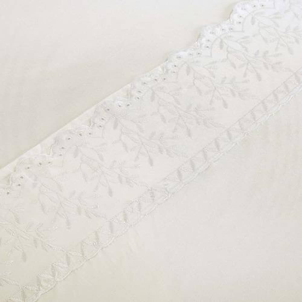 Sabana Andes Microfibra Broderie Crudo 2 Plaza image number 1.0