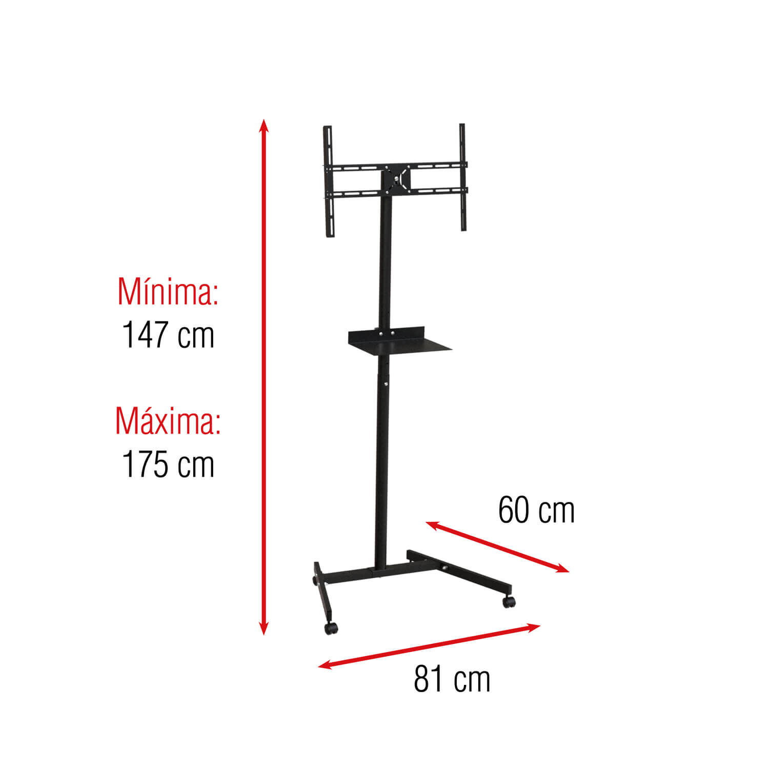 Pedestal Rack Para Tv De 10" ~ 70" Inclinable 35kg Sbrr10 - Brasforma image number 4.0
