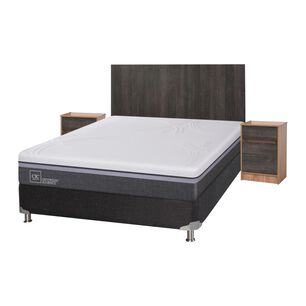 Box Spring Cic Ortopedic Advance B5 Black / 2 Plazas / Base Normal + Set De Maderas