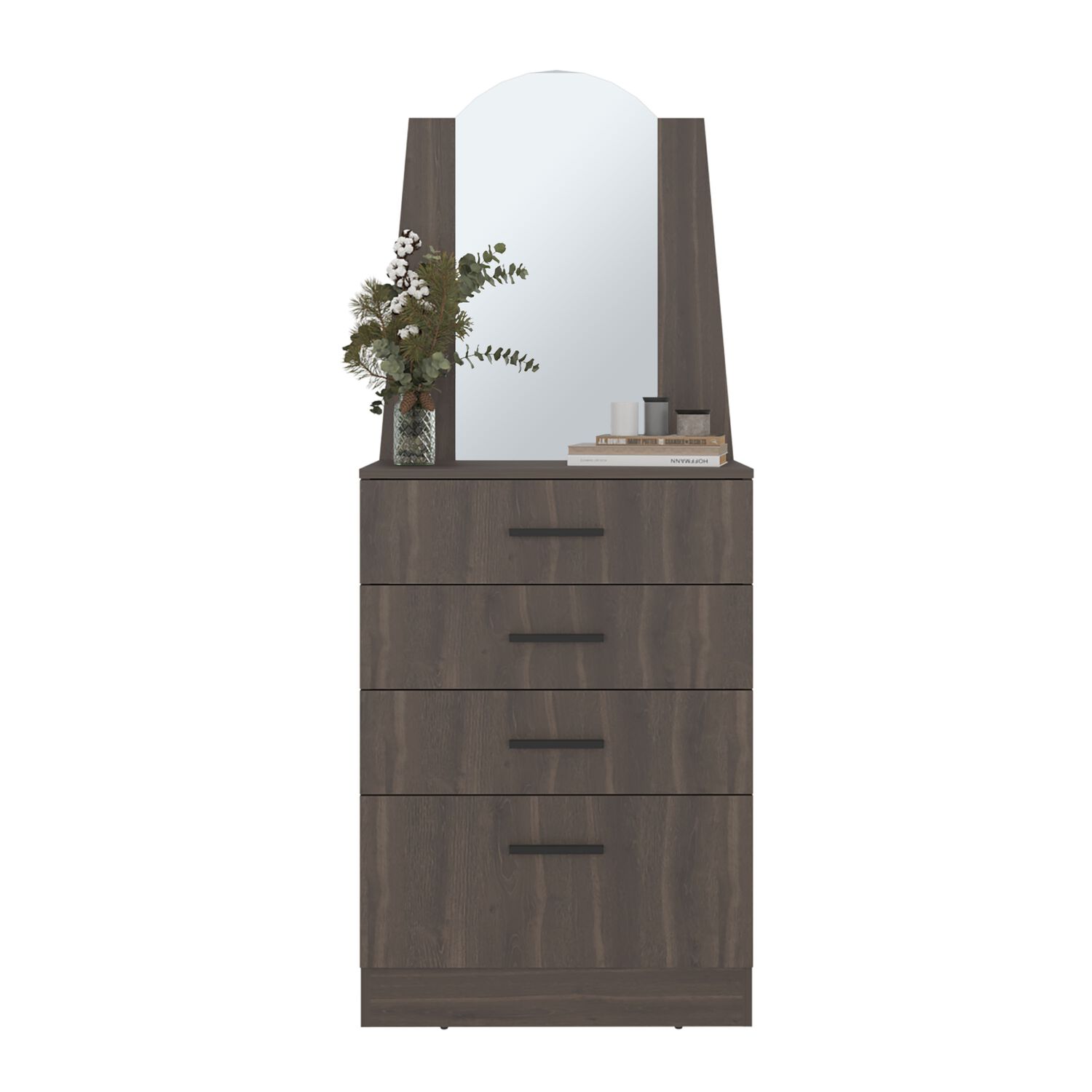 Comoda Con Espejo 159.5x62.8x35.3 Cm 3 Cajones 1 Puerta image number 3.0