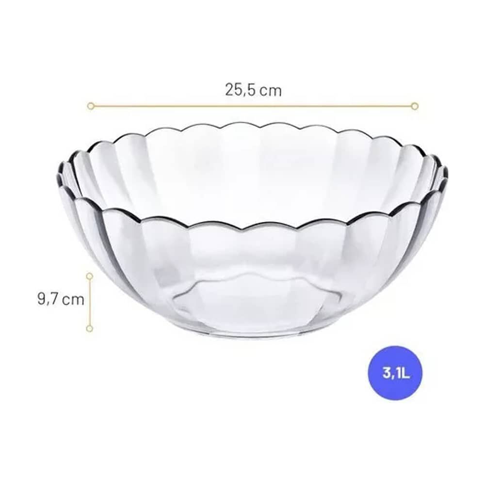 1 Bowl Bella Vidrio Templado Transparente 3,1litros Marinex image number 1.0