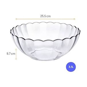 1 Bowl Bella Vidrio Templado Transparente 3,1litros Marinex