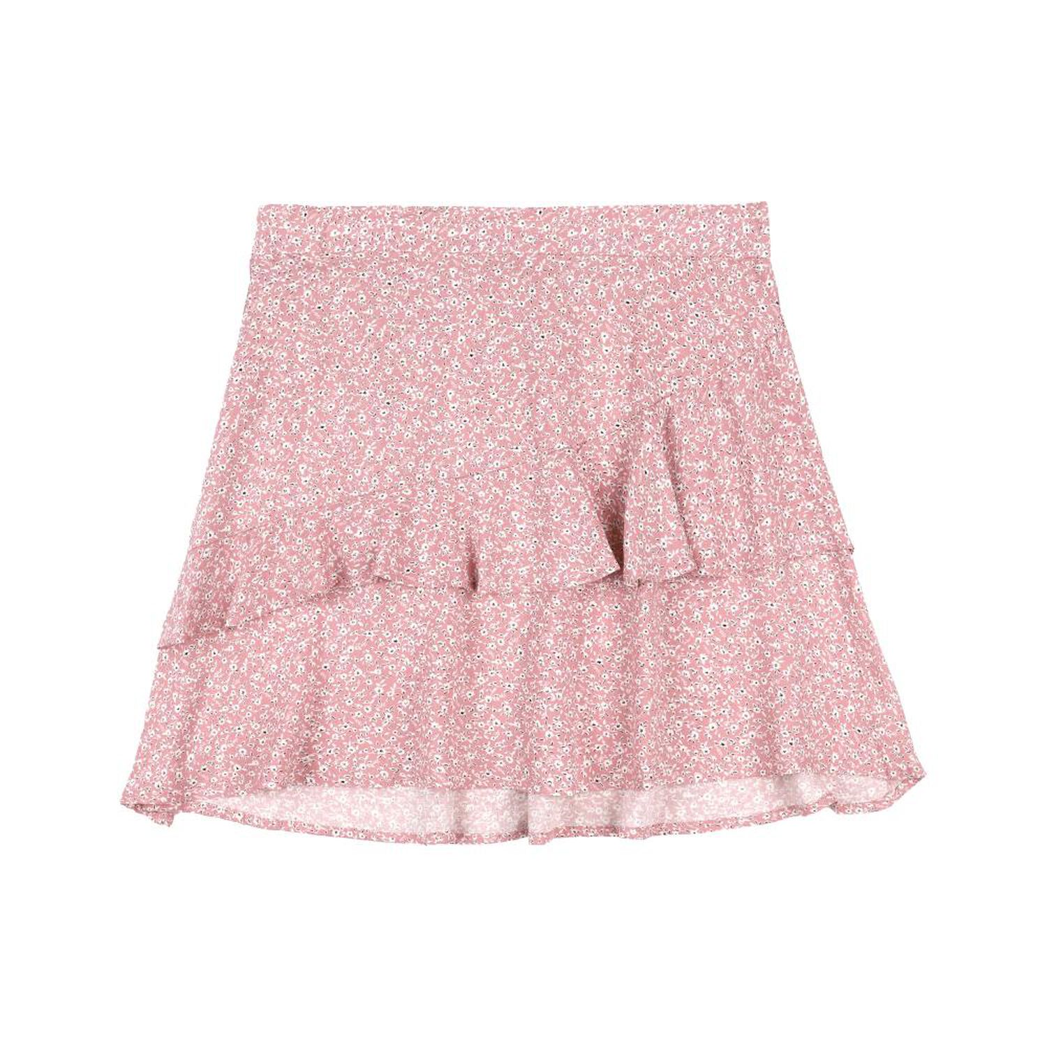 Falda Mini Con Vuelos Tiro Medio Regular Mujer Freedom image number 0.0
