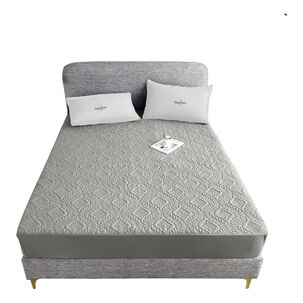 Cubre Colchón 2 Plazas Impermeable Protector Gris
