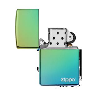 Encendedor Zippo High Polish Teal Logo Vede Zp49191zl