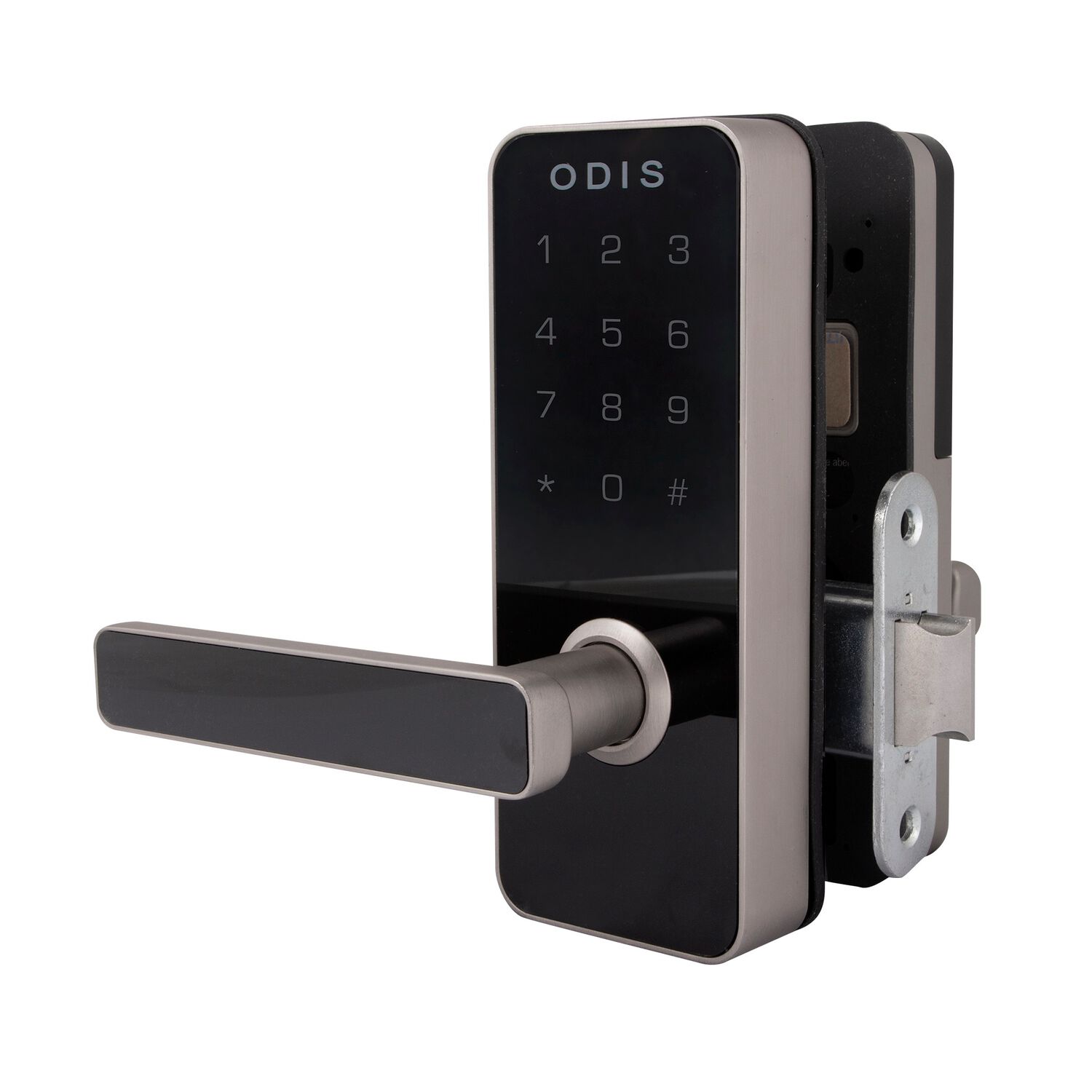 Cerradura Digital Odis 7700 Con Picaporte Manilla Reversible - Plata image number 2.0