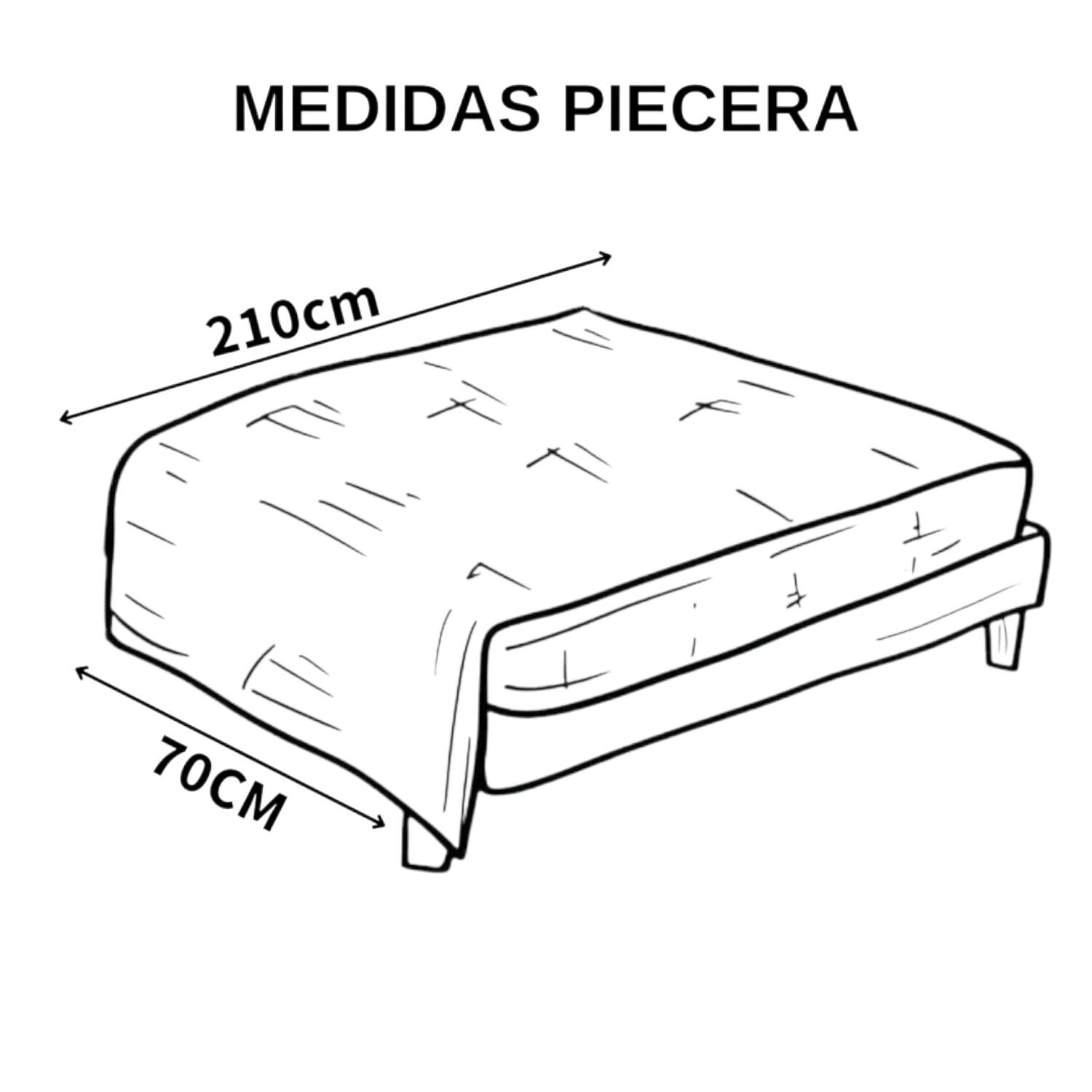 Piecera Para Cama Medida 70x210cm Chenille + 2 Fundas Color Menta image number 2.0