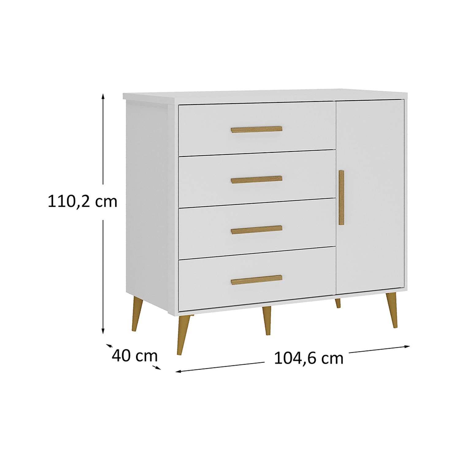 Comoda Di Poretti Design Kids / 1 Puerta / 4 Cajones image number 2.0