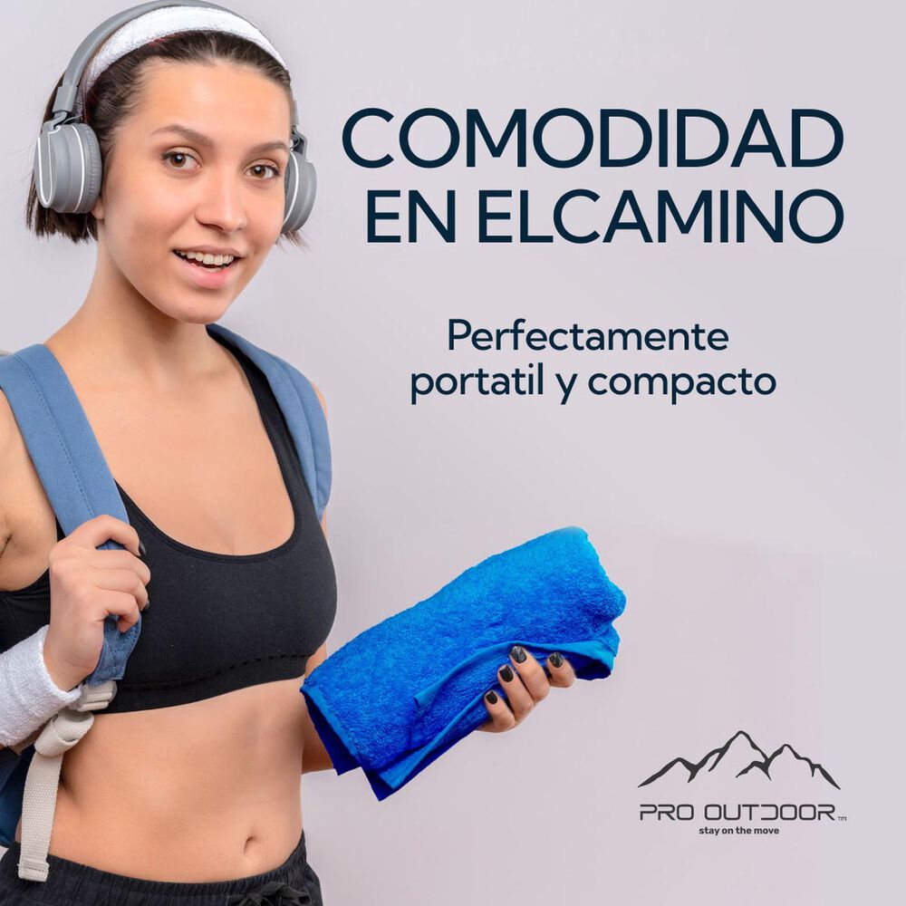 Pack Toallon Y Toalla Microfibra Terry Azul Pro Outdoor image number 3.0
