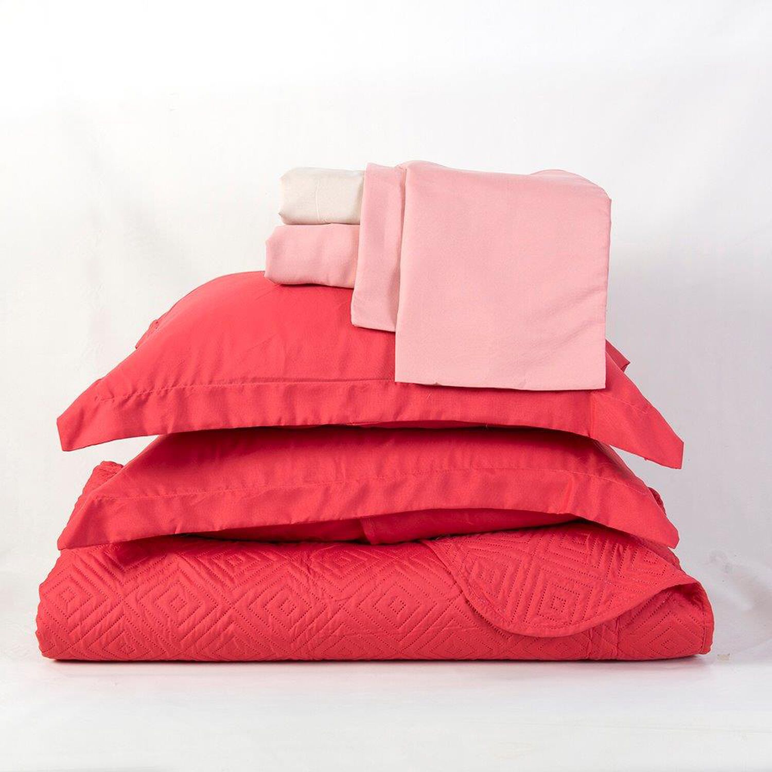 Set Cubrecama + Sabana 2 Plazas Coral image number 2.0
