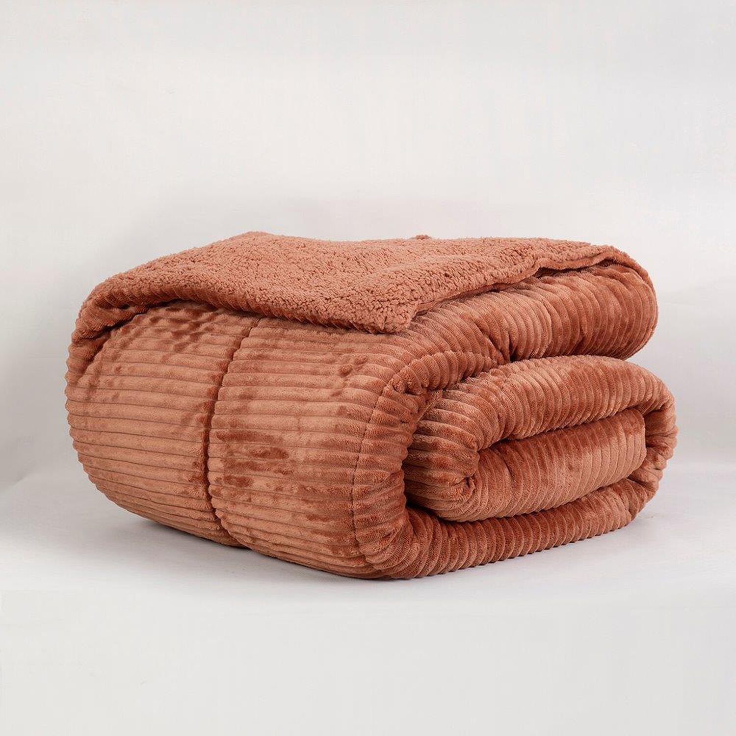 Plumon Corduroy Coral Sherpa Super King Caf&eacute; image number 2.0