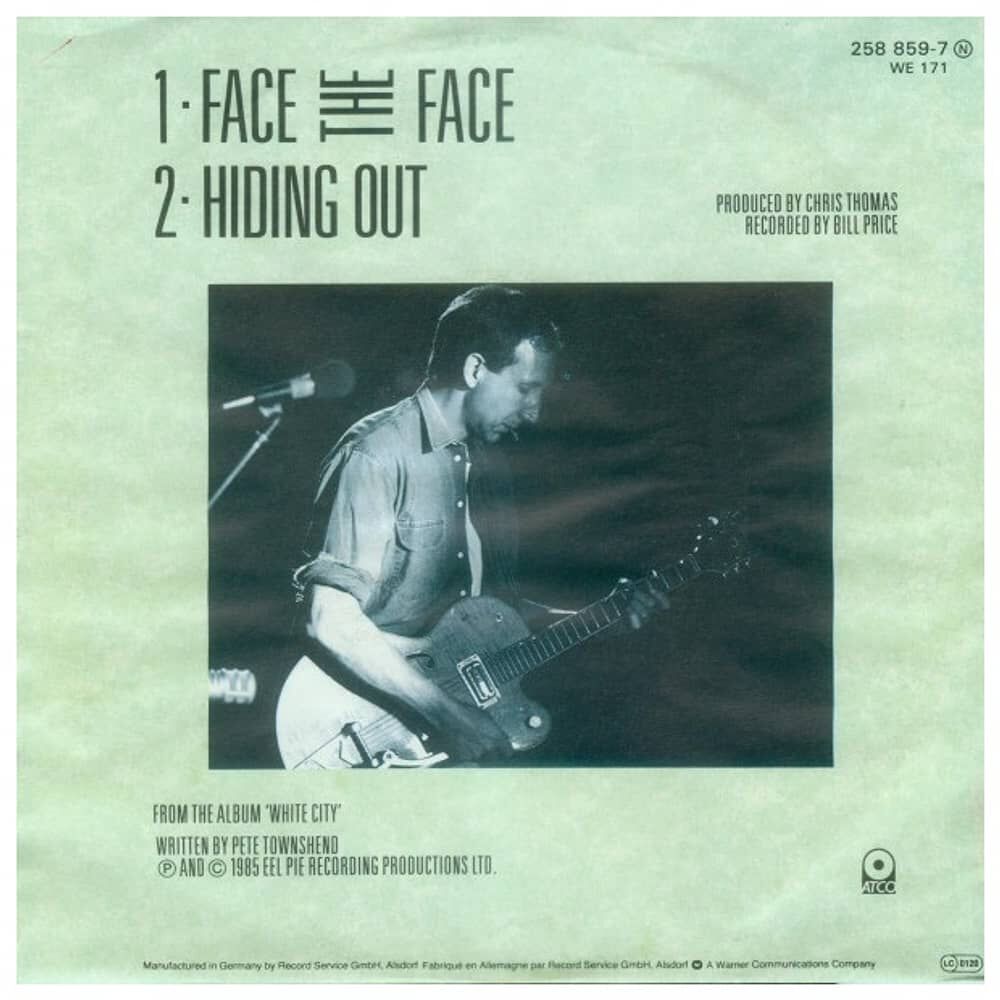 Pete Townshend - Face The Face | 7'' Single Vinilo Usado image number 1.0