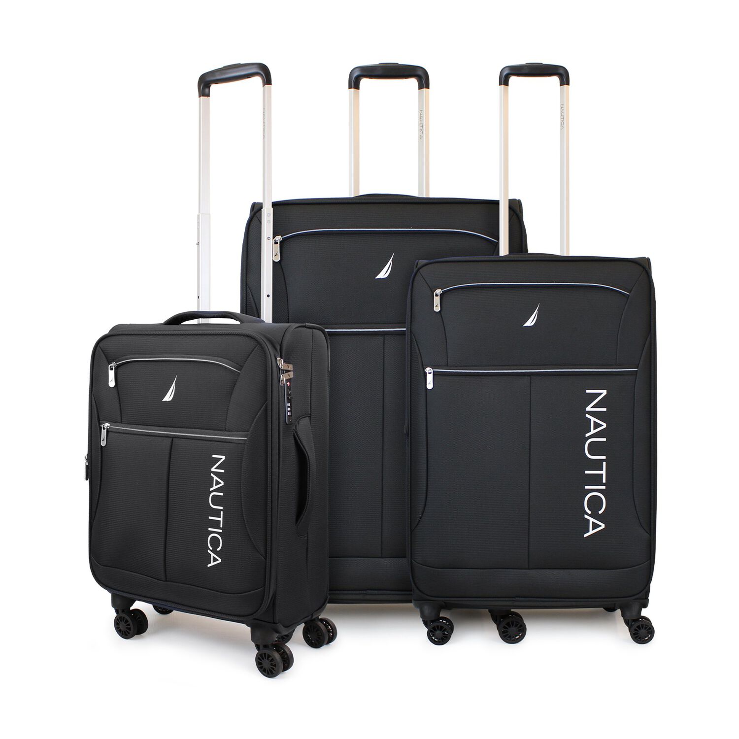 Set De 3 Maletas Blandas S+m+l Nautica Valencia Negra image number 0.0