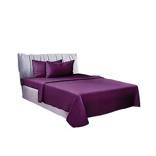 Sabanas 2 Plazas Elasticada 4 Piezas Polar 144 Hilos Violeta Oscuro