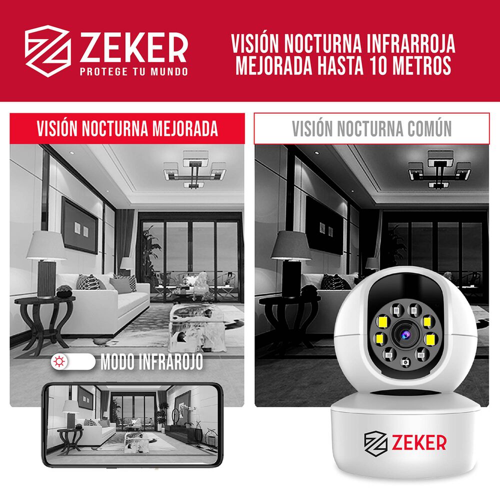 Pack X3 C&aacute;mara De Seguridad Interior Wifi Ip Zeker 2mp 5g image number 4.0