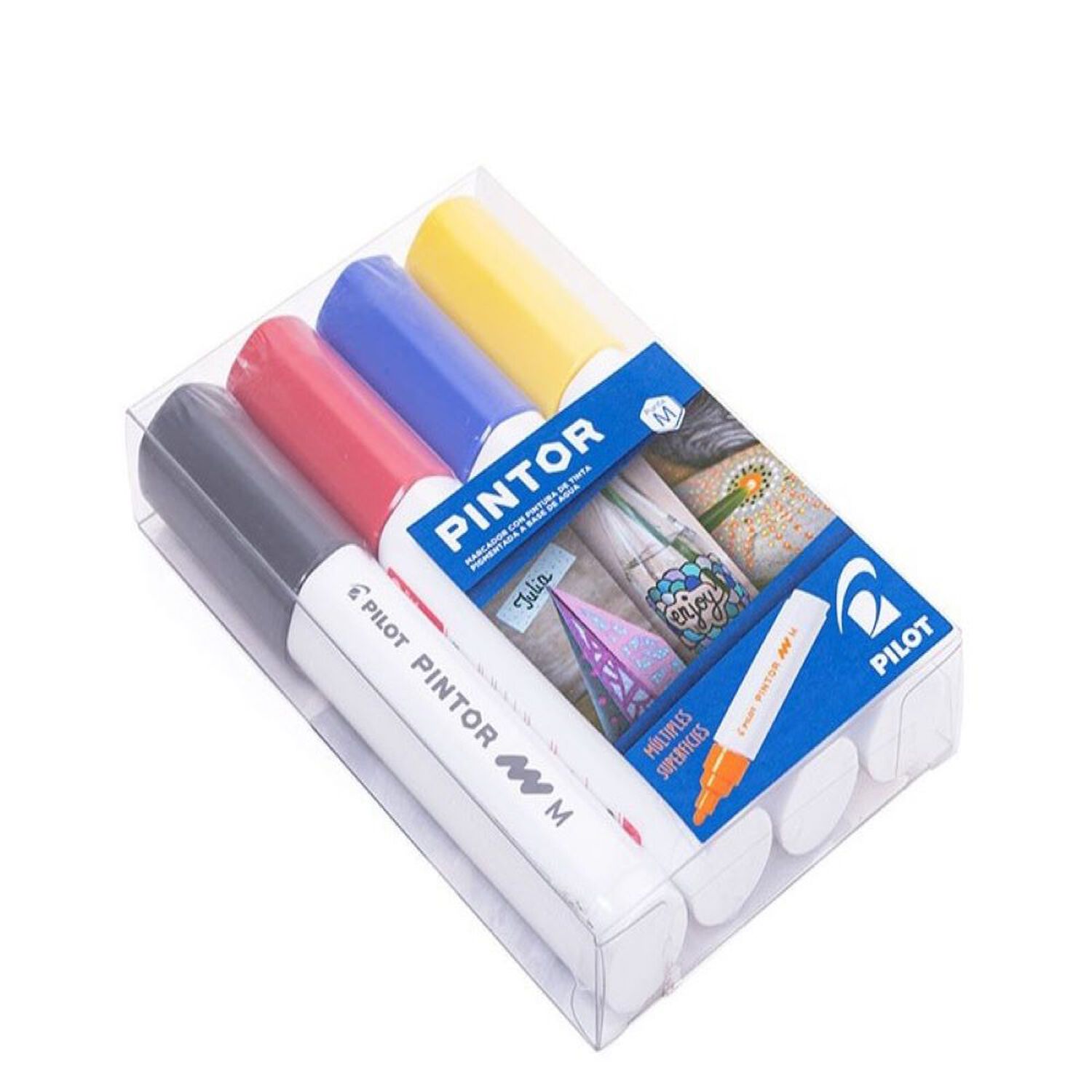 Pintor Set Negro, Rojo, Azul, Amarillo Punta Media image number 2.0