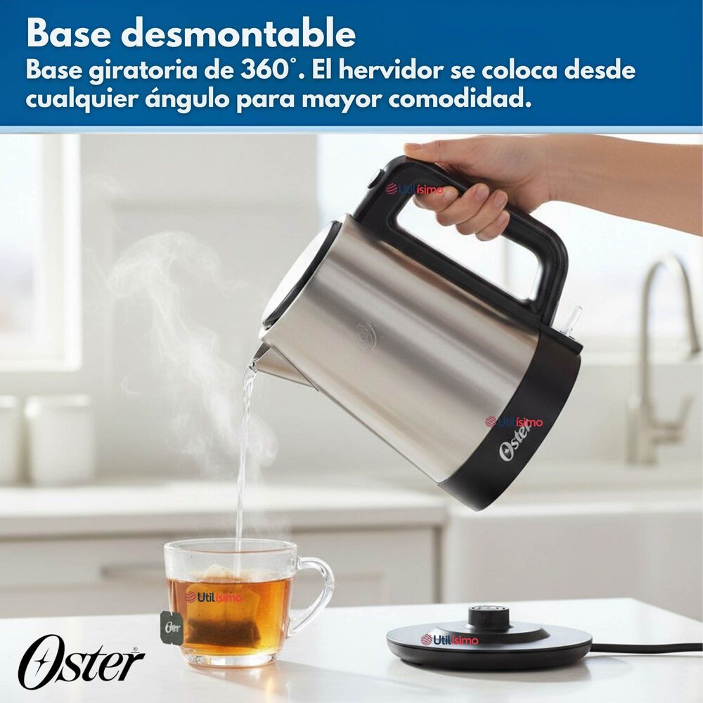 Hervidor El&eacute;ctrico Oster De Acero Inoxidable 1.7 Lt Bvstke671 image number 8.0