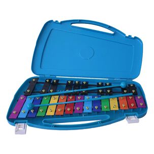 Metal&oacute;fono Crom&aacute;tico De 25 Tonos Azul + Baqueta Adicional