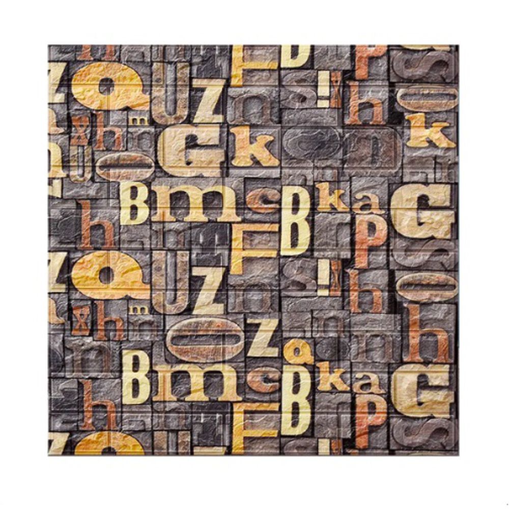 Pack 10 Lamina Papel Mural Autoadhesivo 3d Letras image number 1.0