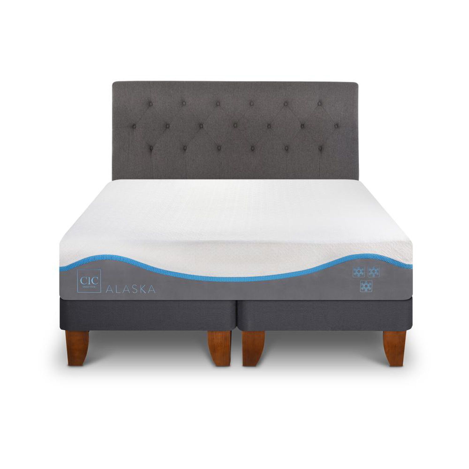 Cama Europea Cic Alaska / 2 Plazas / Base Normal + Respaldo image number 0.0