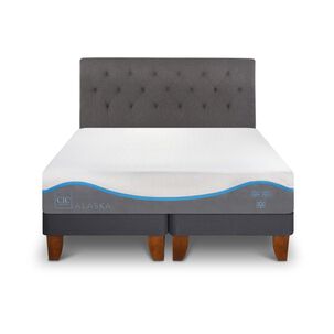 Cama Europea Cic Alaska / 2 Plazas / Base Normal + Respaldo