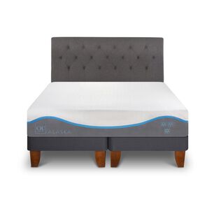 Cama Europea Cic Alaska / 2 Plazas / Base Normal + Respaldo