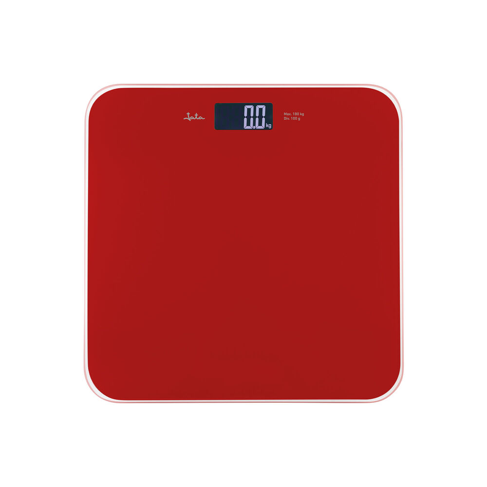 Moderna Pesa Ba&ntilde;o Electr&oacute;nica Vidrio Templado Roja Marca Jata image number 0.0