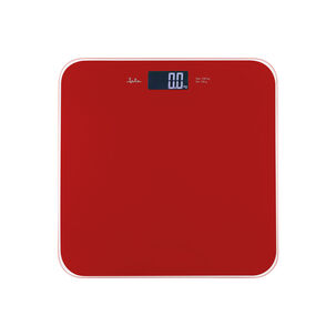 Moderna Pesa Ba&ntilde;o Electr&oacute;nica Vidrio Templado Roja Marca Jata