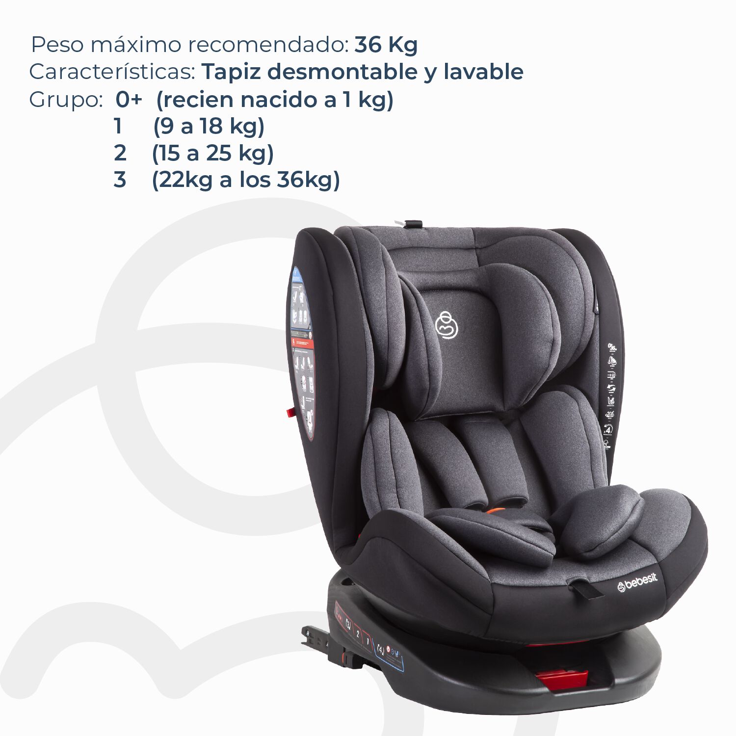 Silla De Auto Saturn Dark Grey image number 2.0