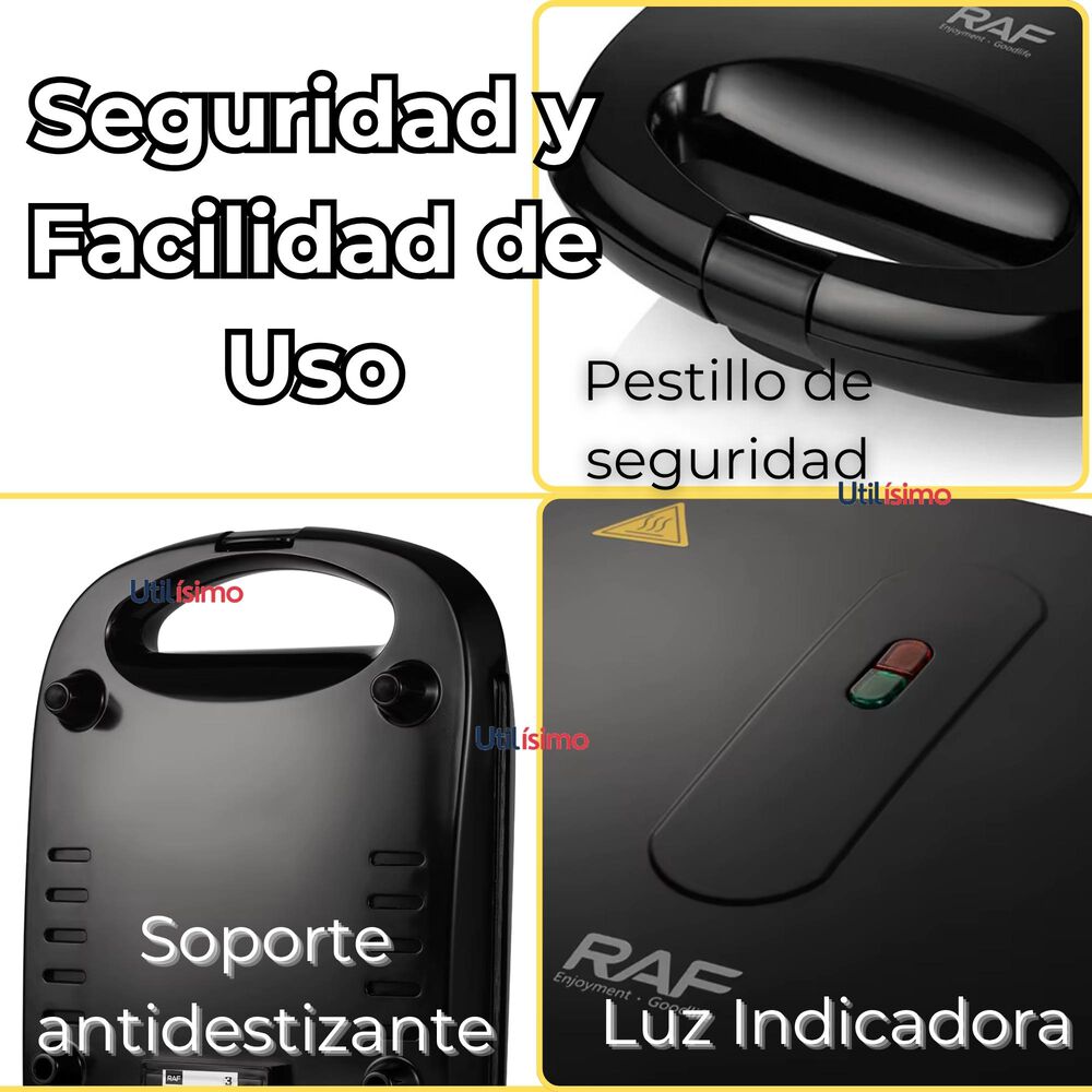 Sandwichera Eléctrica Antiadherente Tostadora 4 Sandwich 1000w De Potencia image number 7.0