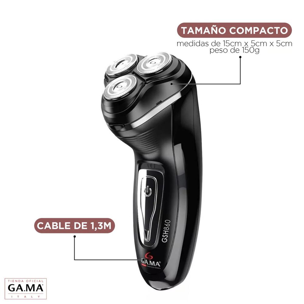 Maquina Afeitadora Circular Recargable Negro Gsh860 Gama image number 3.0